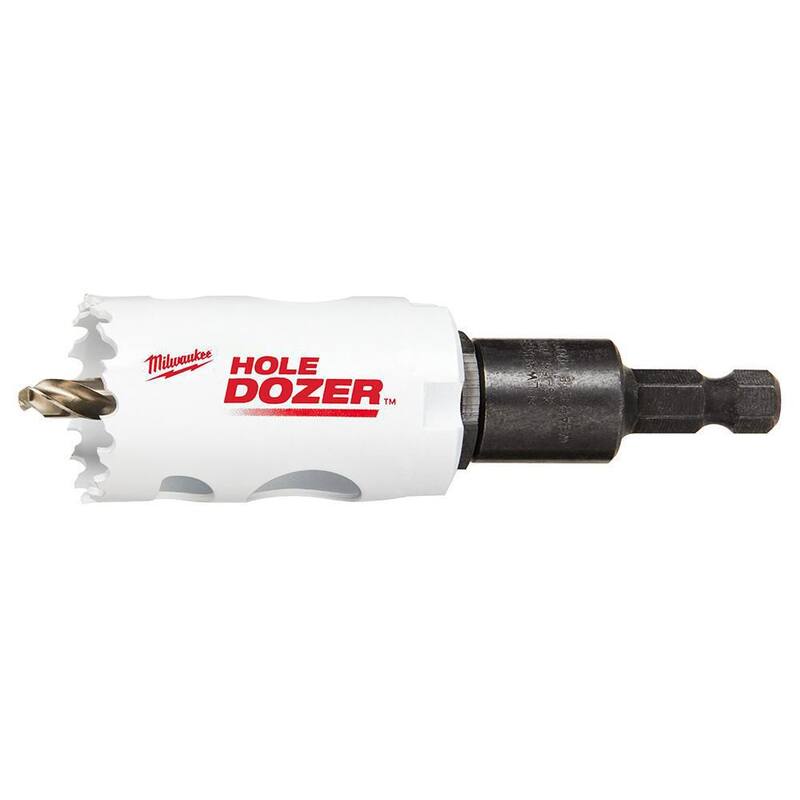 Broca de agujero bi-metal Milwaukee de 1-1/4 pulgadas con arbor de 3/8 pulgadas y broca piloto - 49-56-9664