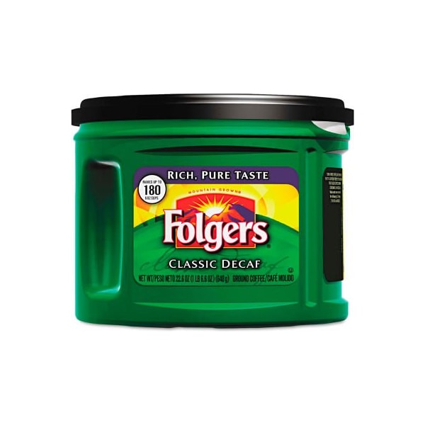 Smuckers Folgers Classic Roast Coffee, Decaffeinated, 22.6 oz., 6/Carton - FOL00374CT