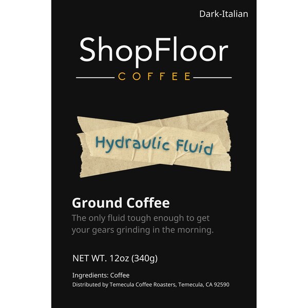 Shopfloor Coffee Hydraulic Fluid, dark roast, whole bean - SFC-HYDFLD-WB-12OZ