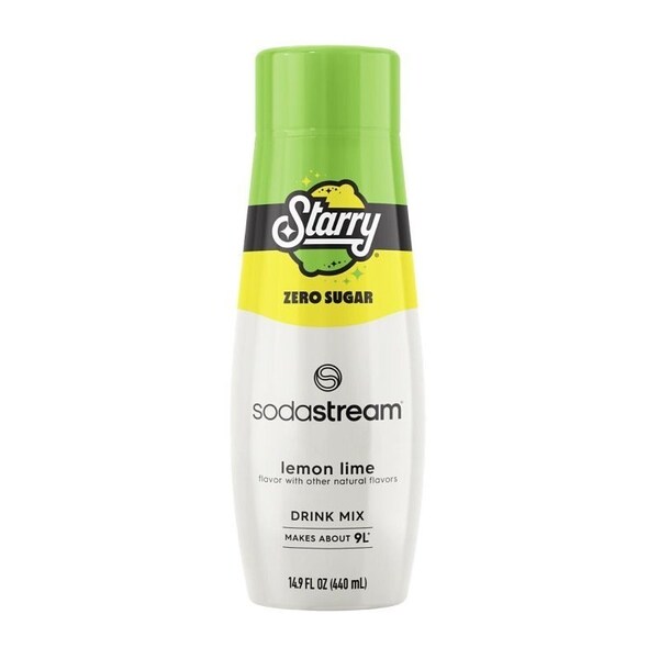 Sodastream Starry Zero Sugar Soda Drink Mix, Water, Lemon Lime, 14.9 fl-oz Bottle - 1924226011