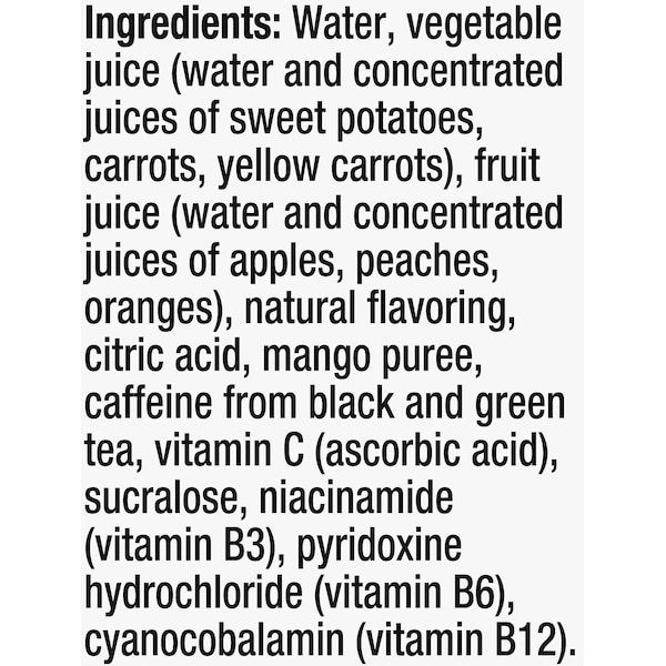 V8 V8 Energy Peach Mango 8 oz. Per Bottle, PK24 - 000019625