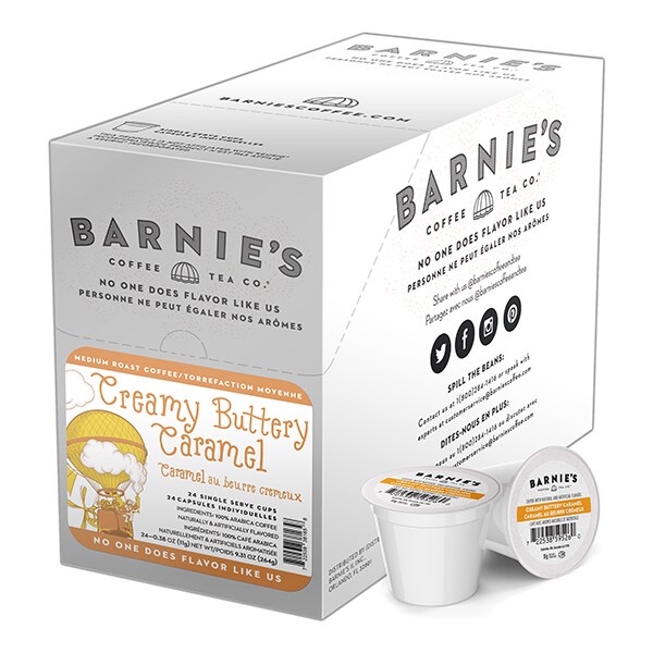 Barnies Coffee Creamy Buttery Caramel, Single Serve Cup, PK96 - SNBA328165