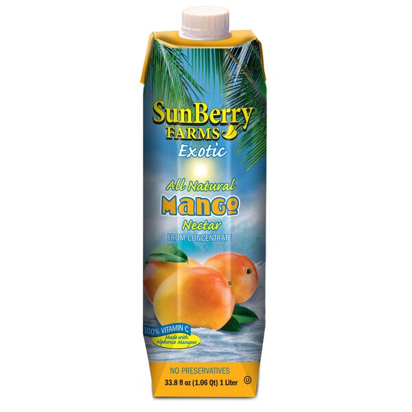 Sunberry Farms Mango Nectar 25% Juice 33.8 fl. oz., PK12 - 004129-1