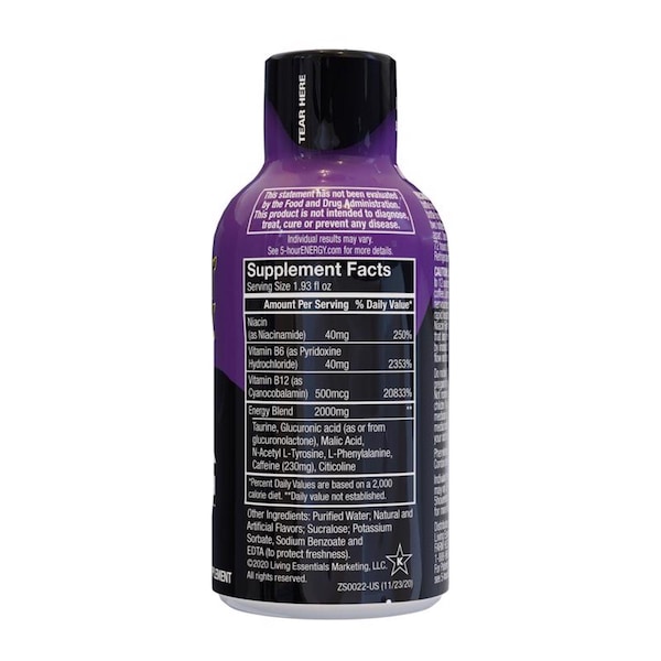 5 Hour Energy 5-hour Energy Extra Strength Sugar Free Grape Energy Shot 1.93 oz - 728127