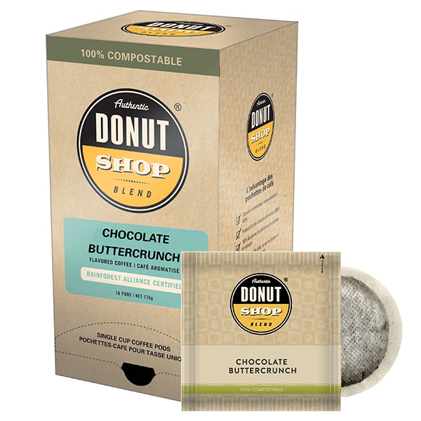 Authentic Donut Shop Blend Chocolate Buttercrunch, Soft Coffee Pods, PK96 PK - RI8308