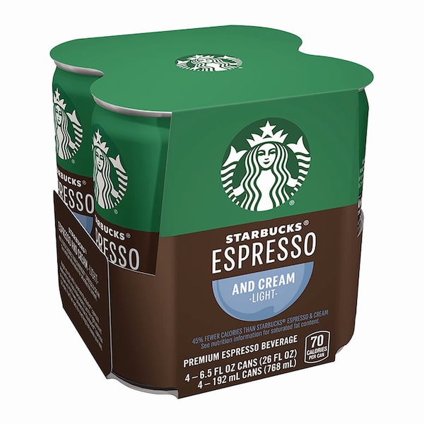Starbucks Cold Brew Coffee, Espresso and Cream Light, 6.5 oz Can, 24PK - PEP04517
