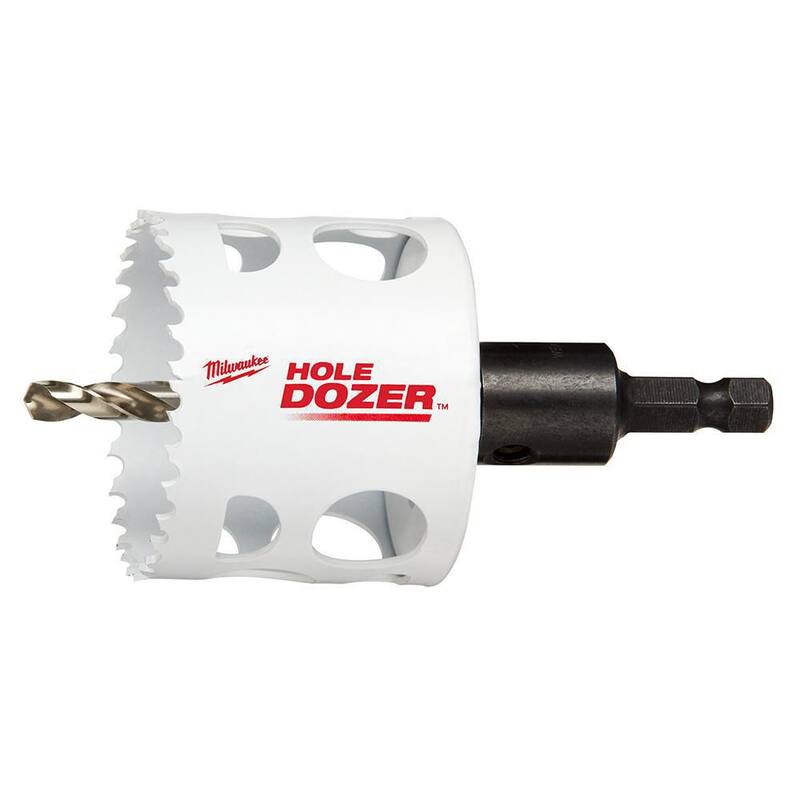 Broca perforadora bimetálica Milwaukee de 2-1/4 pulgadas con mandril de 3/8 pulgadas y broca piloto - 49-56-9680