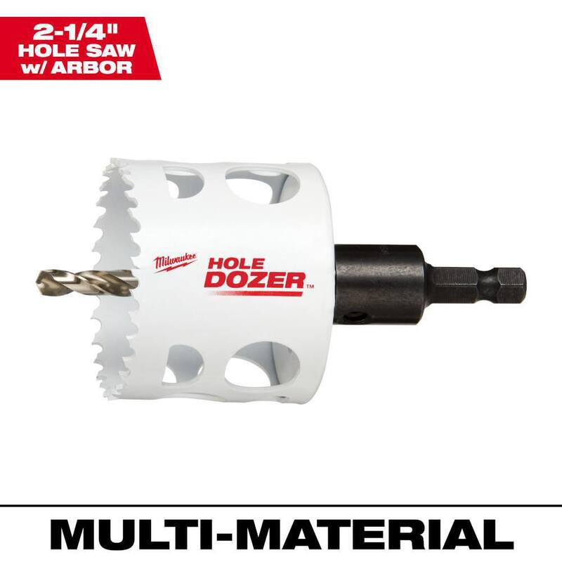 Broca perforadora bimetálica Milwaukee de 2-1/4 pulgadas con mandril de 3/8 pulgadas y broca piloto - 49-56-9680