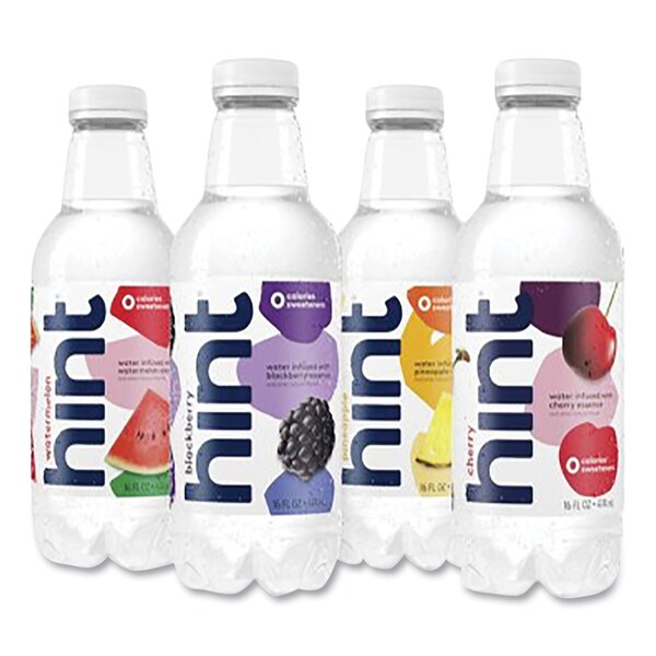 Hint Flavored Water Variety Pack, 3 Blackberry, 3 Cherry, 3 Pineapple, 3 Watermelon, 16 oz Bottle, 12PK - HNT00149