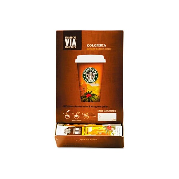 Starbucks Coffee Starbucks Colombia Medium Via Ready Brew Coffee, Regular, 0.12 oz., 50/Box - SBK11008131