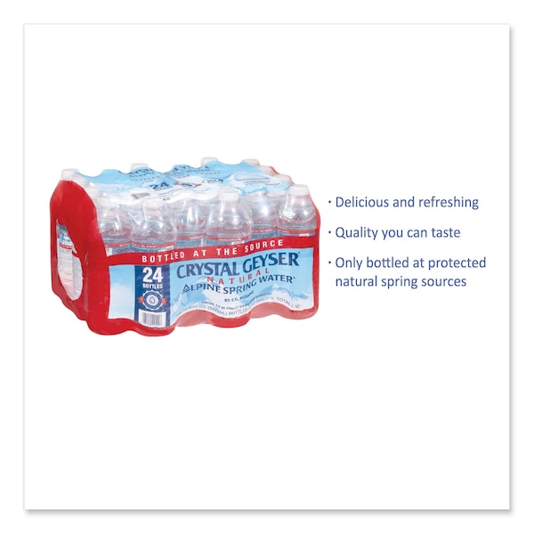Crystal Geyser Alpine Spring Water, 16.9 oz Bottle, PK24 - 24514