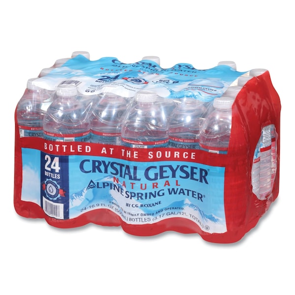 Crystal Geyser Alpine Spring Water, 16.9 oz Bottle, PK24 - 24514
