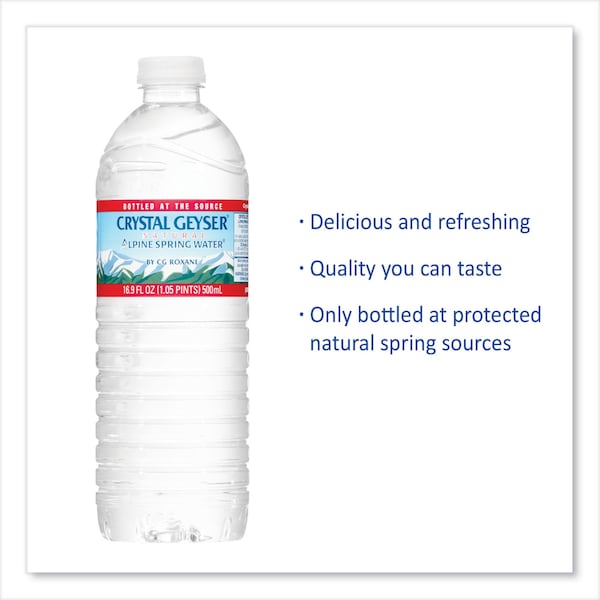 Crystal Geyser Alpine Spring Water, 16.9 oz Bottle, PK24 - 24514