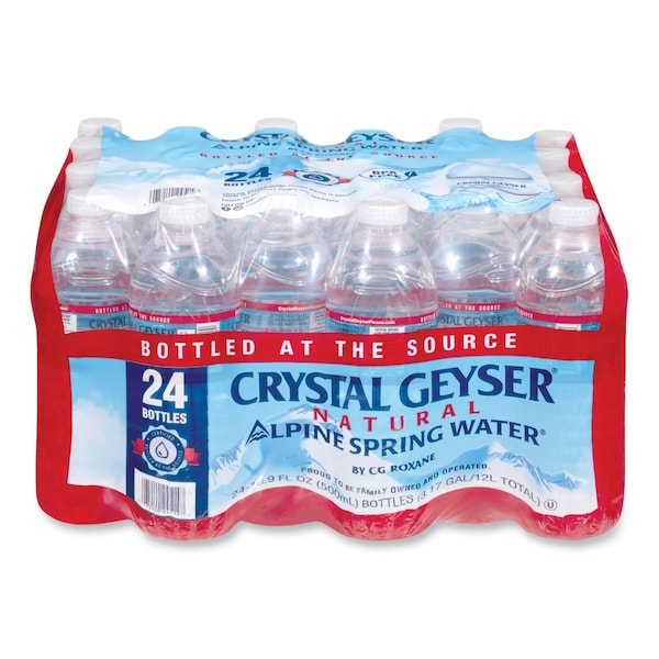 Crystal Geyser Alpine Spring Water, 16.9 oz Bottle, PK24 - 24514