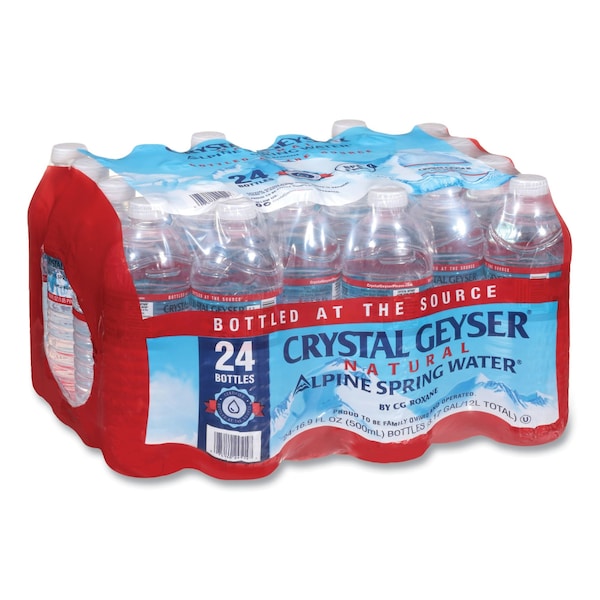 Crystal Geyser Alpine Spring Water, 16.9 oz Bottle, PK24 - 24514
