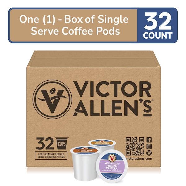 Victor Allen Variety Pack French Vanilla, Caramel, Hazelnut, Single Serve Coffee Pods for K-Cup Brewers, 32PK - FG018408