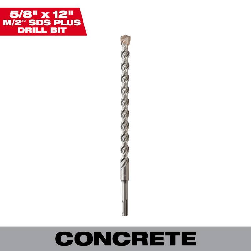 Broca de carburo SDS-PLUS de 2 cortes de Milwaukee de 5/8 pulg. x 12 pulg. - 48-20-8204