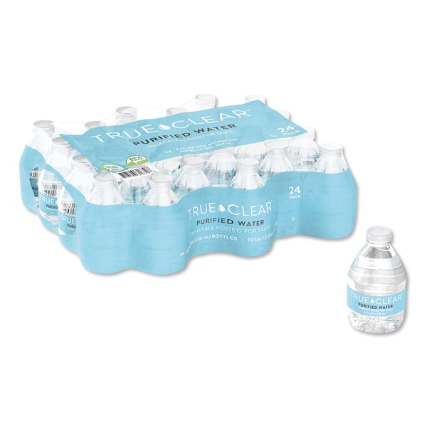 True Clear Purified Bottled Water, 8 oz Bottle, 24PK - 8OZ24CT