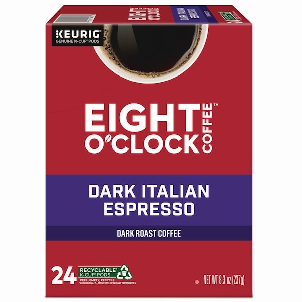 Eight Oclock Coffee, Italian Roast, K-Cup, Coffee, 0.88 lbs, 24 PK - 6408