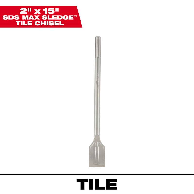 Cincel para azulejos Milwaukee de 2 pulgadas por 15 pulgadas con mango SDS-MAX - 48-62-4258