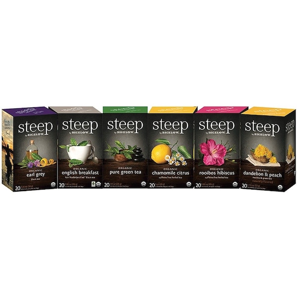 Bigelow Organic Tea Assortment, Individually Wrapped, 120/CT, AST PK - BTC27777