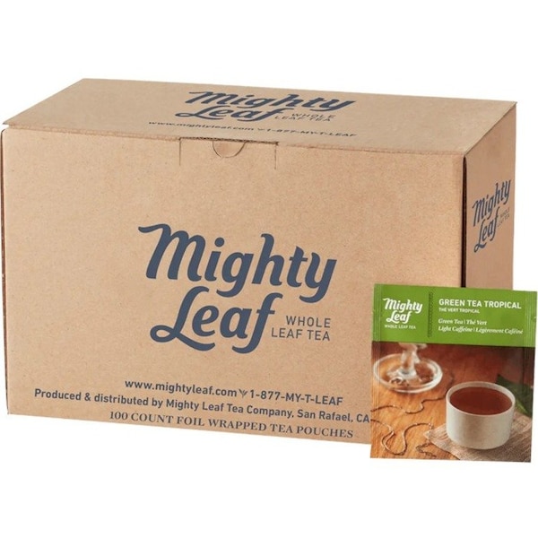 Mighty Leaf Tea Tea, Green Tea, Tea Bag, Caffeinated, Tea Bags, 1.32 oz, 15 PK - 510138