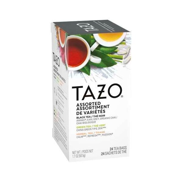 Tazo Tazo Variety Pack Black/Green/Herbal Hot Tea Bag, PK144 - 00794522202003