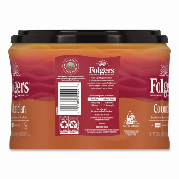 Folgers Columbian Coffee, 22.6 oz Canister, 6PK - 30445CT