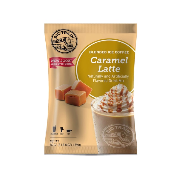 Big Train Caramel Latte Blended Ice Coffee Powdered Drink Mix 3.5lbs, PK5 - BT.610875