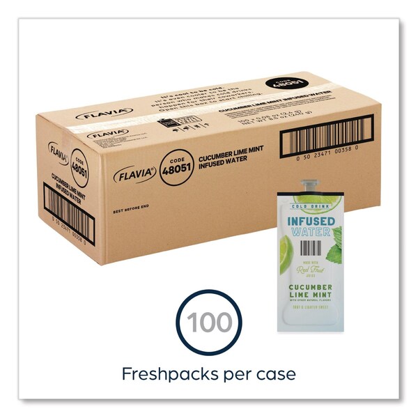 Flavia Cucumber Lime Mint Infused Water Freshpack, Cucumber Lime Mint, 0.08 Pouch, 100PK - 48051