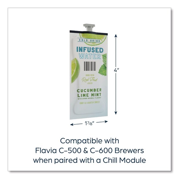 Flavia Cucumber Lime Mint Infused Water Freshpack, Cucumber Lime Mint, 0.08 Pouch, 100PK - 48051