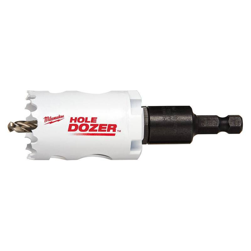 Milwaukee 1-3/8 pulgadas HOLE DOZER Sierra de agujero bimetálica con mandril de 3/8 pulgadas y broca piloto - 49-56-9671