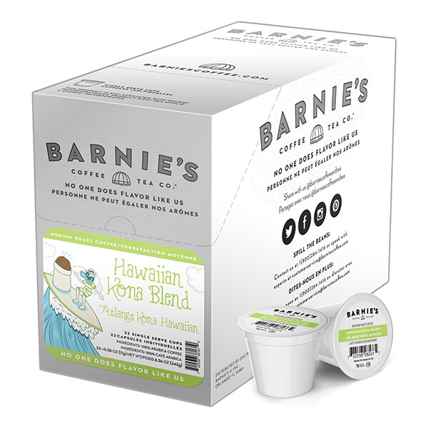 Barnies Coffee Kona Blend, Single Serve Cup, PK96 - SNBA328161