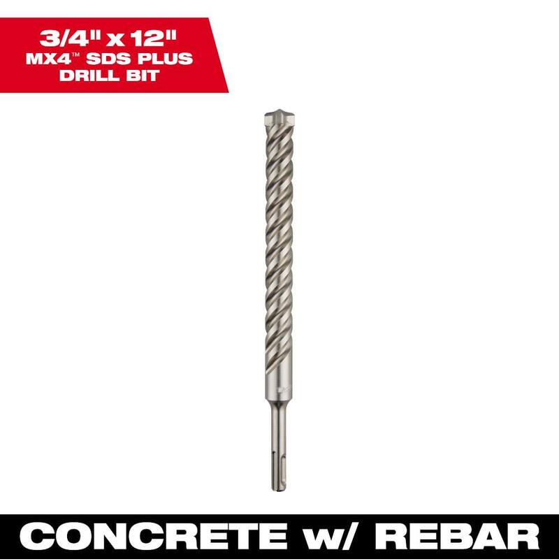 Milwaukee SDS+ 4CT MX4 3/4 in. x 10 in. x 12 in. - 48-20-8215 - Milwaukee broca SDS+ 4CT MX4 de 3/4 pulg. x 10 pulg. x 12 pulg.