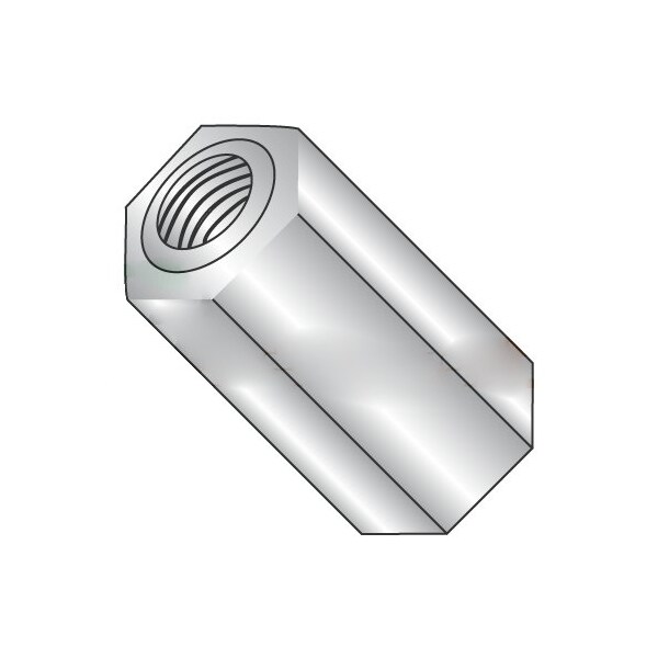 Newport Fasteners Hex Standoff, #4-40 Thrd Sz, 7/8 in L, Stainless Steel Plain, 1/4" Hex W, 500 PK - 460925