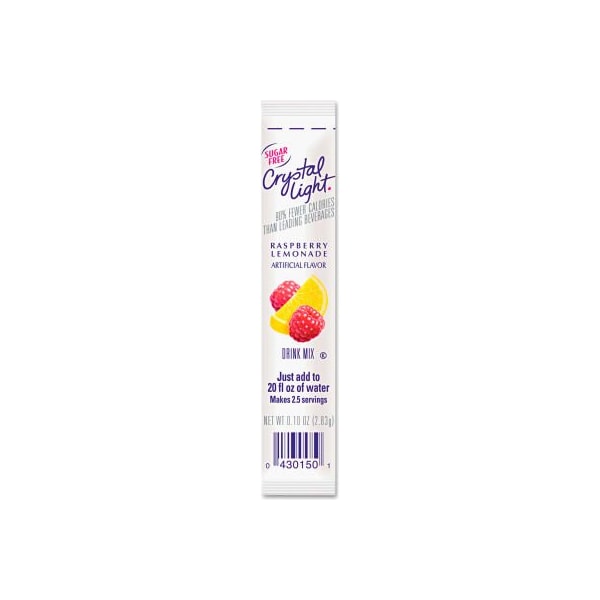 Kraft Foods Crystal Light On-The-Go Drink Mix Sticks, Sugar Free, Raspberry Lemonade, 0.16 oz., 30/Box - CRY00015