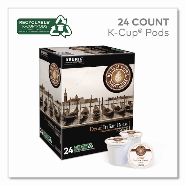 Barista Prima Coffeehouse Decaf Italian Roast Coffee K-Cups, 96PK - 5000355677