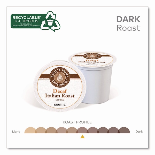 Barista Prima Coffeehouse Decaf Italian Roast Coffee K-Cups, 96PK - 5000355677