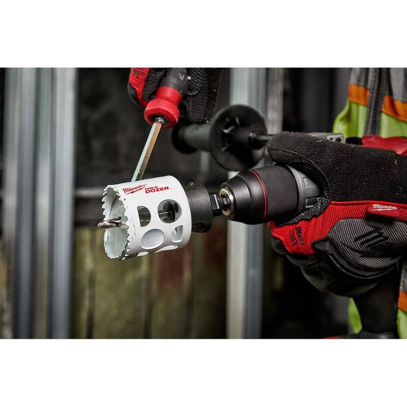 Milwaukee 1-1/8 in. Hole Dozer Sierra de agujero bimetálica con arbor y broca piloto de 3/8 in. - 49-56-9663