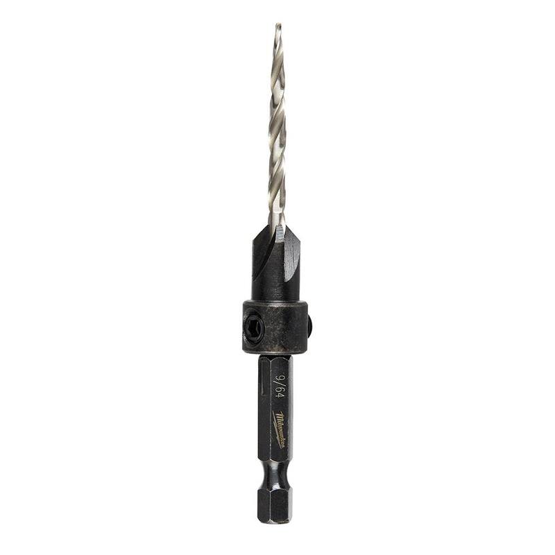 Broca para madera de 9/64 pulgadas Milwaukee #6 Countersink - 48-13-5000.