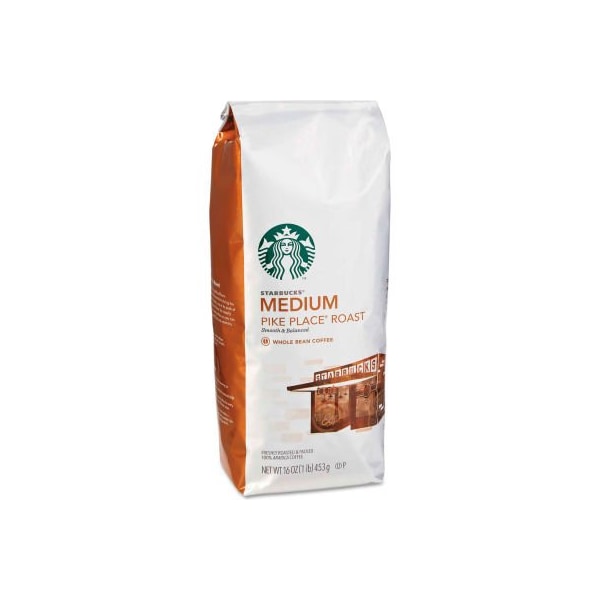 Starbucks Coffee Co Starbucks Whole Bean Coffee, Pike Place Roast, 1 lb Bag - 11017854