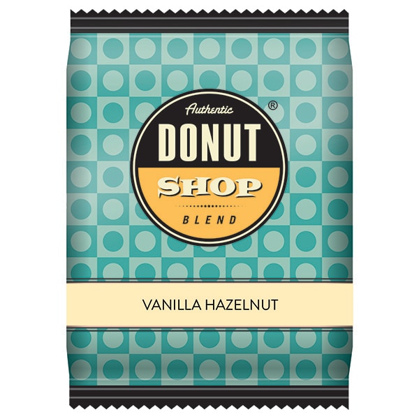 Authentic Donut Shop Blend Vanilla Hazelnut Cream, RA, 2.5 oz Fraction Packs, PK24 PK - RI7200