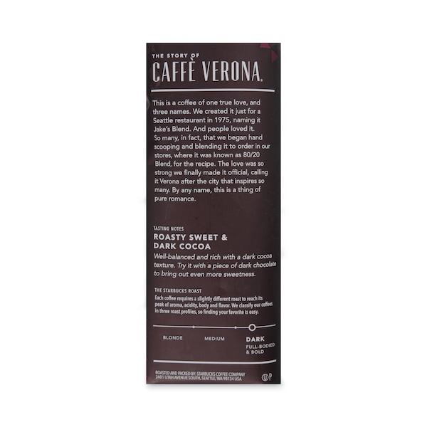 Starbucks Coffee, Caffe Verona, 2.5 oz Packet, PK18 - 11018192