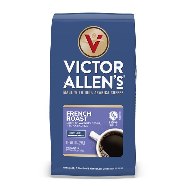 Victor Allen Victor Allen's Coffee French Roast Ground Coffee, Dark Roast, 6 Pack - 10oz Bags - FG015810RV