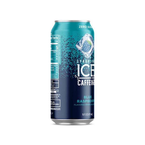 Sparkling Ice Sparkling Ice +Caffeine Blue Raspberry Sparkling Water 16 oz., PK12 - FG00215