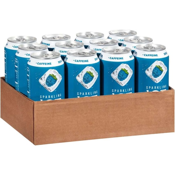Sparkling Ice Sparkling Ice +Caffeine Blue Raspberry Sparkling Water 16 oz., PK12 - FG00215