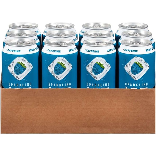 Sparkling Ice Sparkling Ice +Caffeine Blue Raspberry Sparkling Water 16 oz., PK12 - FG00215