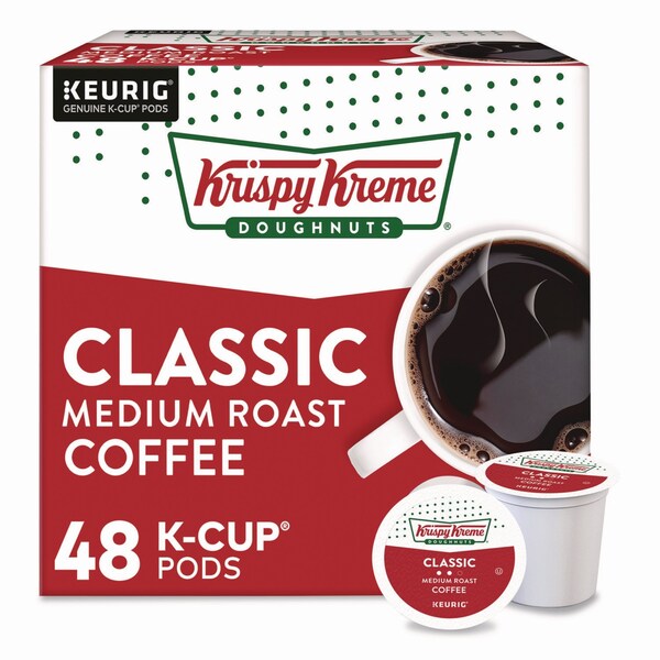 Krispy Kreme Doughnuts Classic Coffee K-Cups, Medium Roast, 0.33 oz, 48PK - 5000346401