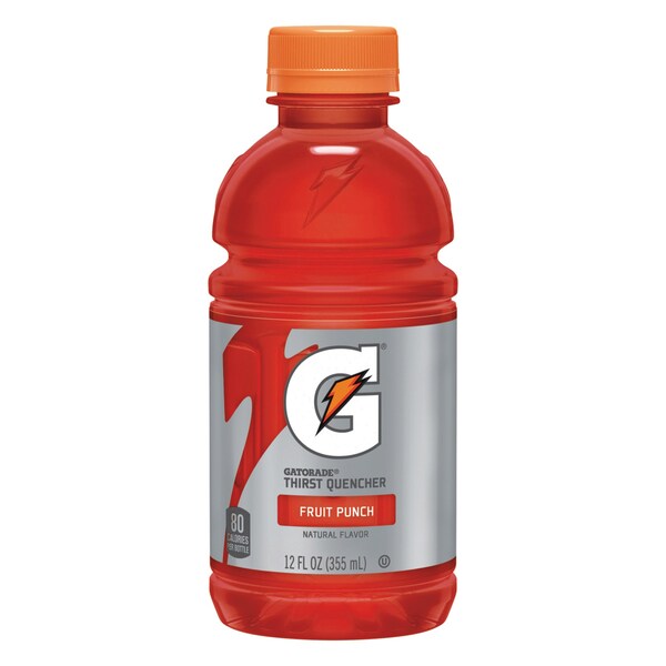Gatorade G-Series Perform 02 Thirst Quencher, Fruit Punch, 12 oz Bottle, PK24 - 12196