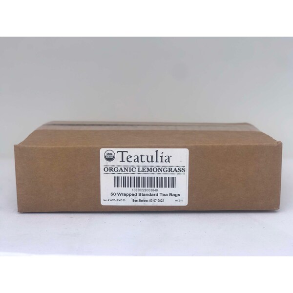 Teatulia Organic Teas Lemongrass Wrapped Standard, PK50 - WST-LEMO-50